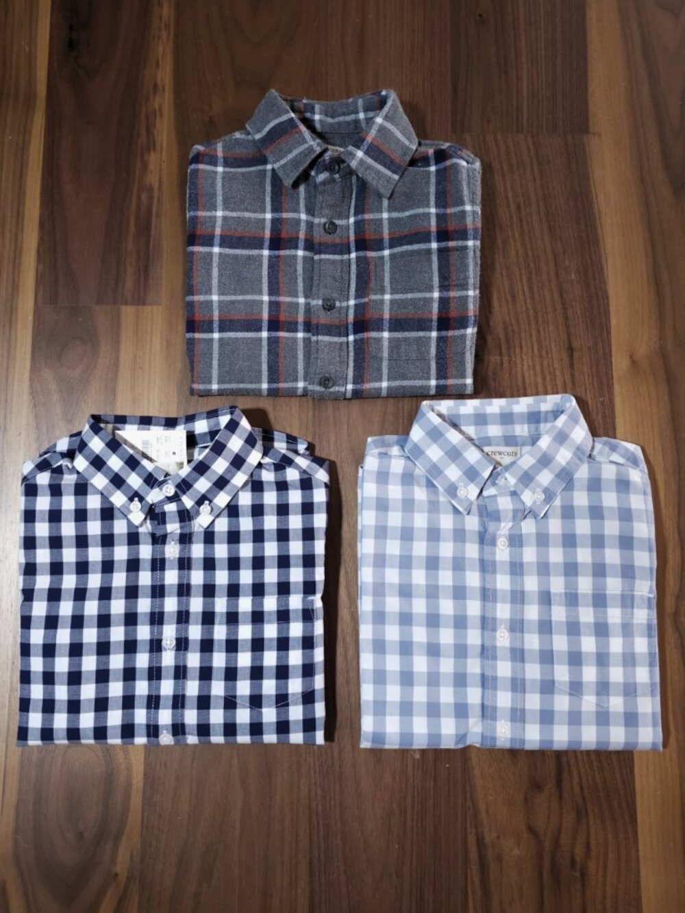 Crewcuts Boys Shirts Lot of 3 Sz 5 Gingham Flannel NWT/NWOT